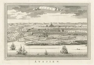 Panoramic View of Atjeh on Sumatra, 1756, Paper
