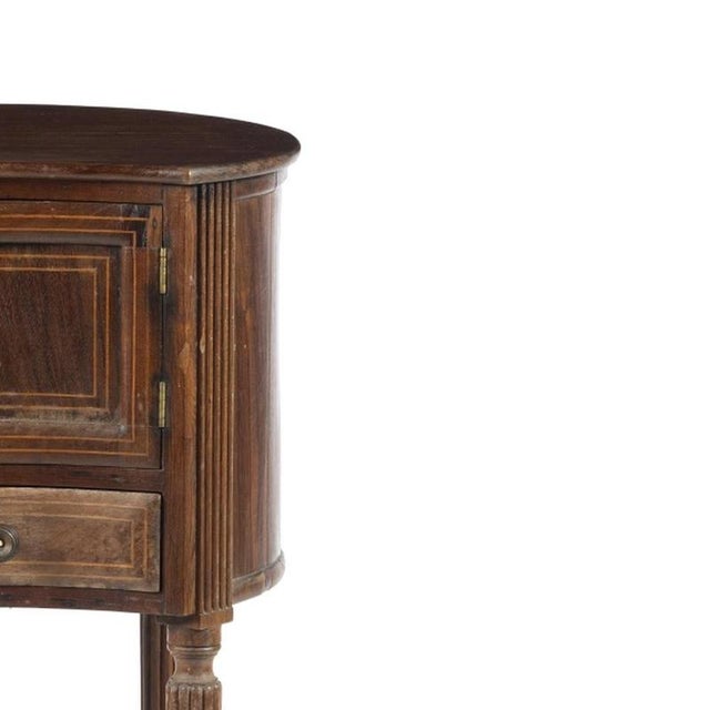 19th Century Half-Moon Bedside Table For Sale - Image 4 of 6