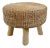 Vintage Round Banana Leaf Rope Coastal Footstool For Sale