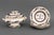 Group of Five Ashworth Ironstone Tableware Pieces, with chinoiserie and floral motifs and comprising: (1) one covered soup...