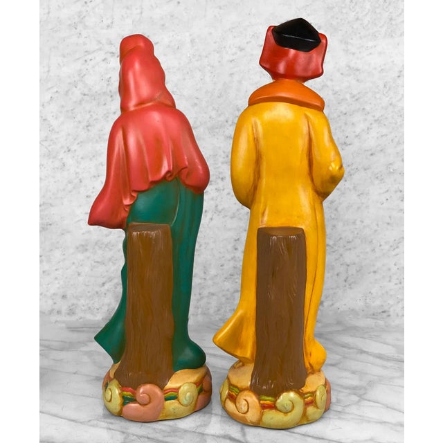 Chinese Vintage Chinese Immortal Figural Man & Women Pottery Sculptures - a Pair For Sale - Image 3 of 10