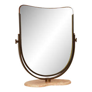 Antique Italian Table Mirror With Marble Base