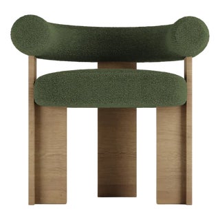 Collector Modern Cassette Chair in Bouclé Green Fabric by Alter Ego For Sale