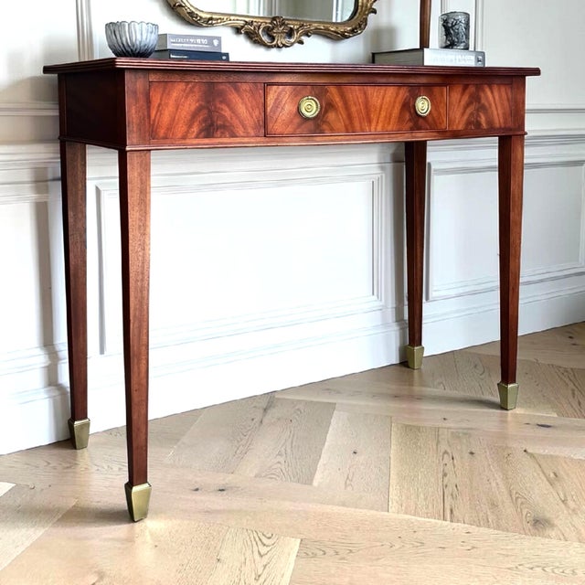 Vintage Federal Flame Mahogany Console Table | Server | Desk For Sale In Raleigh - Image 6 of 10