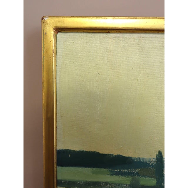 1960 Mid-Century Modern 'The Distant Green' Vintage Original Swedish Abstract Landscape Oil Painting, Framed For Sale - Image 6 of 13