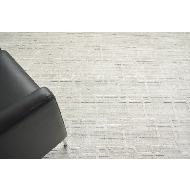 2020s Exquisite Rugs Castelli Handmade Bamboo Silk & Cotton Ivory Rug-12'X15' For Sale - Image 5 of 7