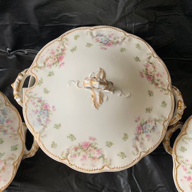 Metal Vintage French Limoges Serving Dishes With Lids- Set of 3 For Sale - Image 7 of 9