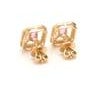 Pink sapphire diamond emerald cut earring studs gold Natural pink sapphire halo diamond stud tops earrings gold Pink...