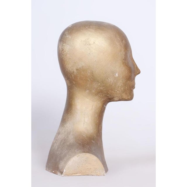 Mid-Century Modern Bust in Patinated Plaster, Czech, 1960s For Sale - Image 4 of 9