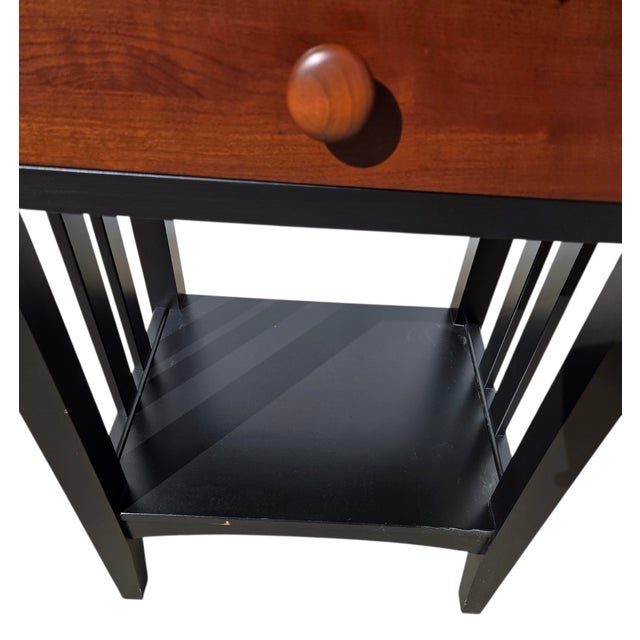 Black 1990s Ethan Allen American Impressions Nightstand End Side Table Mission Arts Crafts For Sale - Image 8 of 11