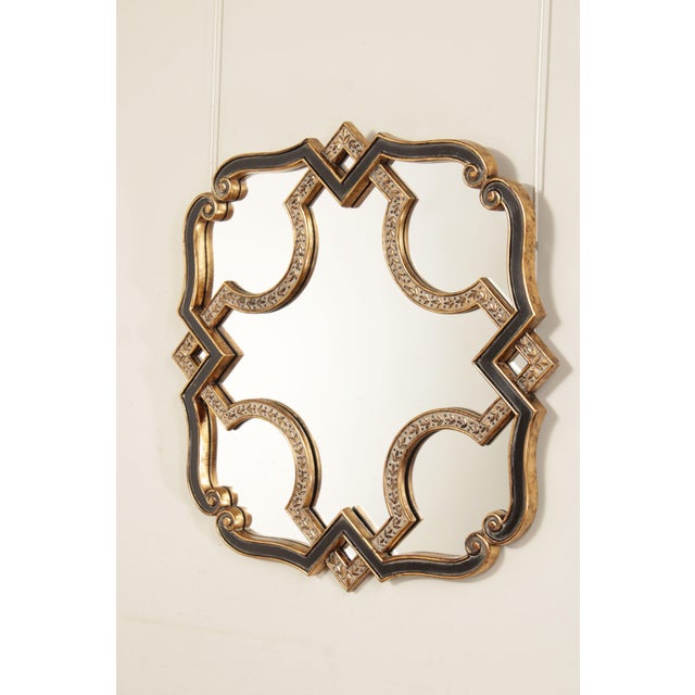 Italianate Parcel Gilt and Black Geometric Wall Mirror Chairish