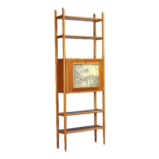 Vintage Bookcase with Drop-Leaf, 1960s For Sale