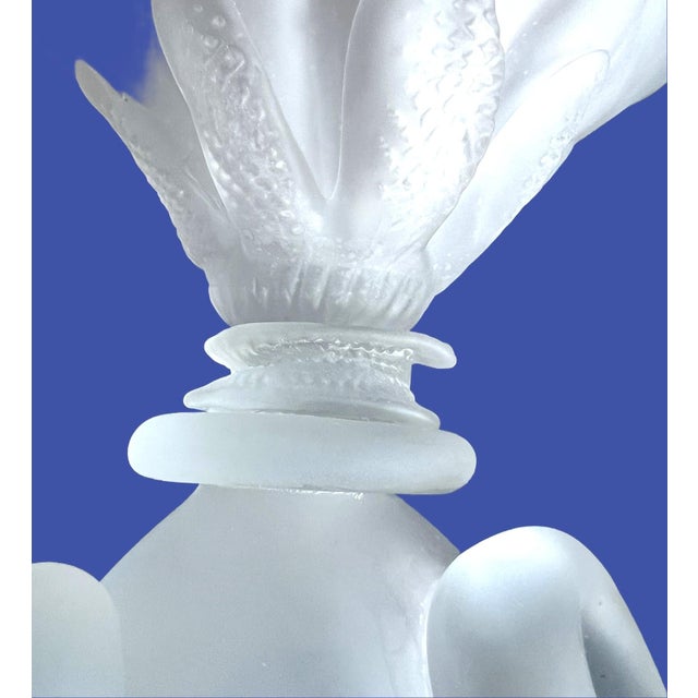 Vintage Satin Glass Centerpiece in the Style of Lalique For Sale - Image 14 of 16