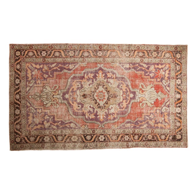 Vintage Distressed Oushak Carpet - 6'5" X 10'8" For Sale