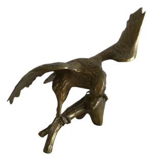 1950s Brass Eagle on Branch Sculpture