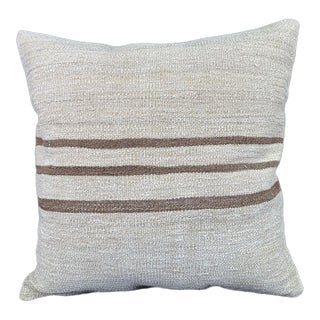 Turkish Hemp Pillow Cushion Natural Beige Brown Pillow Cushion Cover 24"x24" For Sale