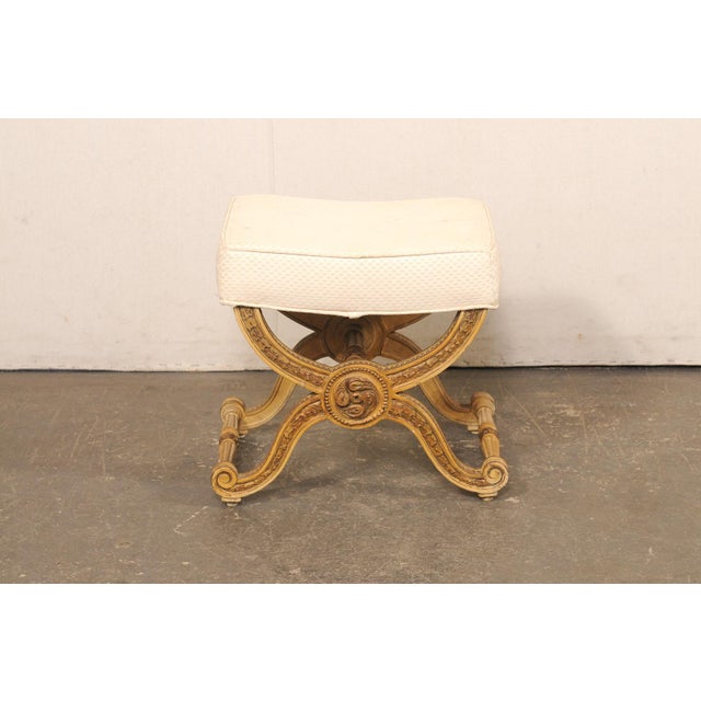 Wood French Louis XVI Inspired Curule Stool For Sale - Image 7 of 13