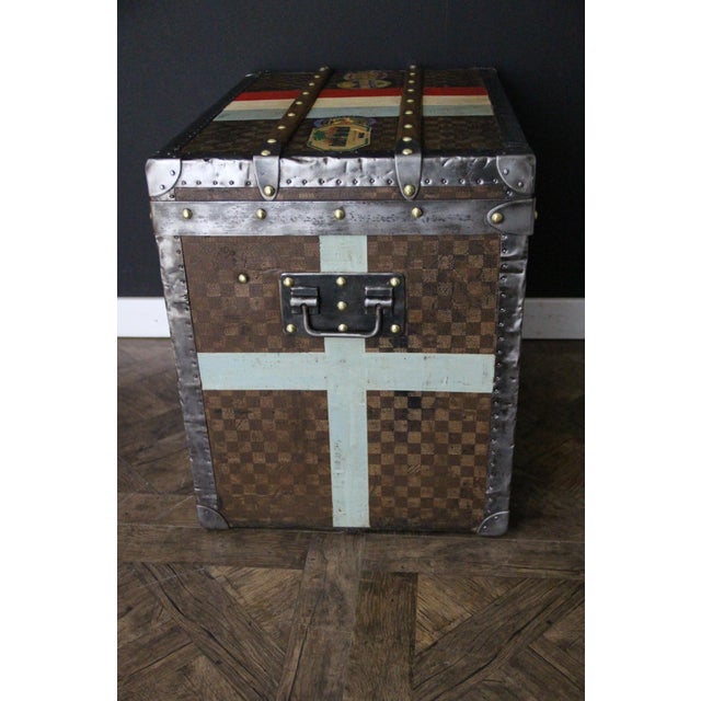 Brown Hat Trunk in Checkered Canvas from Louis Vuitton, 1890s For Sale - Image 8 of 18