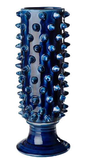 Vinci Pine Cone Blue Ceramic Vase