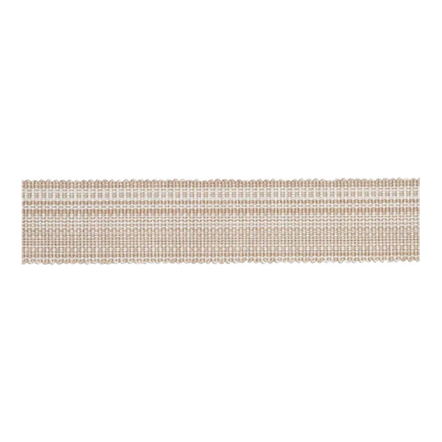 SAMPLE - Schumacher Cotton Strie Tape Medium In Sand 1" For Sale