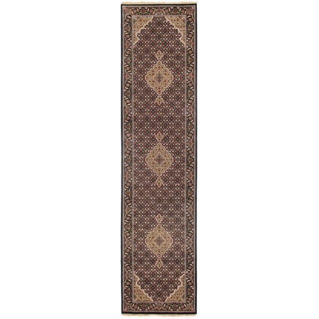 2010s Pasargad NY Indian Tabriz Mahi Design Silk & Wool Rug - 2'6" X 10'2" For Sale - Image 5 of 5