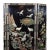 Vintage Chinese Five-Panel Black Lacquer Hardstone Inlaid Crane Room Divider Screen For Sale In Philadelphia - Image 6 of 12