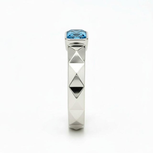 Not Yet Made - Made To Order Topaz Solitaire Ring for Men Silver, Gold, Size 10 For Sale - Image 5 of 7