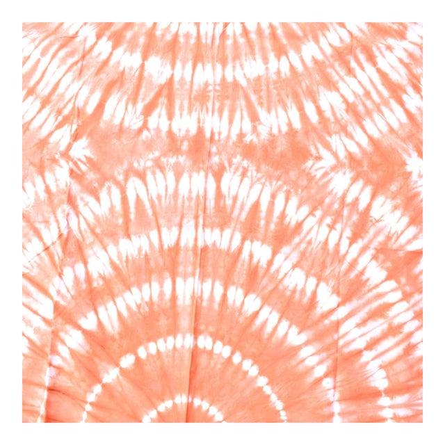 Early 20th Century Yoruba Tie Dyed Orange Textile Nigeria 68x48 inch For Sale