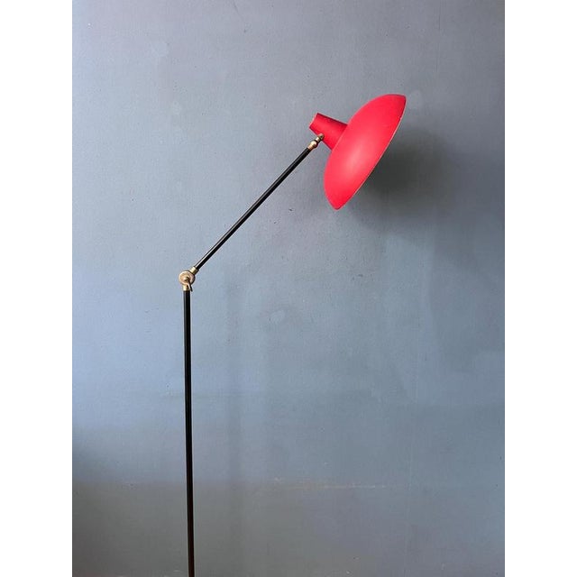 Vintage Red Anvia Floor Lamp by J.J.M. Hoogervorst For Sale - Image 12 of 13