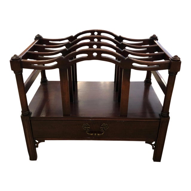Mahogany Chippendale Style Magazine Rack, Handley Johnson Grand Rapids For Sale