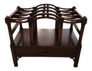 Mahogany Chippendale Style Magazine Rack, Handley Johnson Grand Rapids