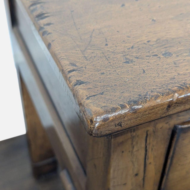 Wood Vintage Four Drawer Wood Console Table For Sale - Image 7 of 11