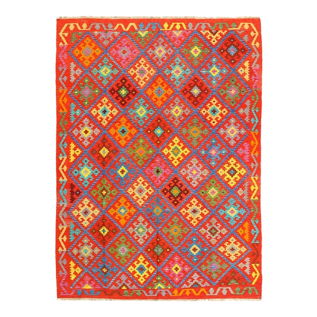Pasargad Caucasian Tribal Style Flat Weave Kilim Rug For Sale
