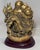 Late 20th Century Chinoiserie Gilded "Faux Bronze" Laughing Buddha Statue on Wooden Base For Sale - Image 9 of 11