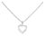 .925 Sterling Silver Lab Grown Diamond 1/4 Cttw Three Stone Heart Pendant Necklace - 18" Inches For Sale
