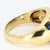 Early 21st Century 18k Yellow Gold Ring With Blue Sapphire & Diamond Baguette Checkerboard - Size 6 For Sale - Image 5 of 7