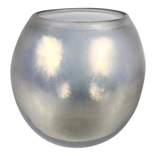 Italian Handblown Iridescent Glass Vase by Arcade For Sale