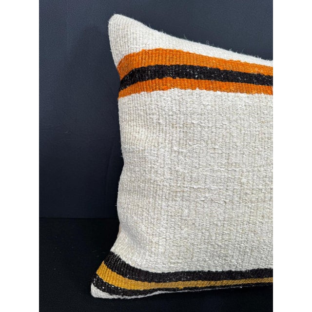 Turkish Hemp Pillow Cushion Natural Beige Black Cushion Cover 20x20 #30535 Enhance your home decor with our Kilim Pillow...