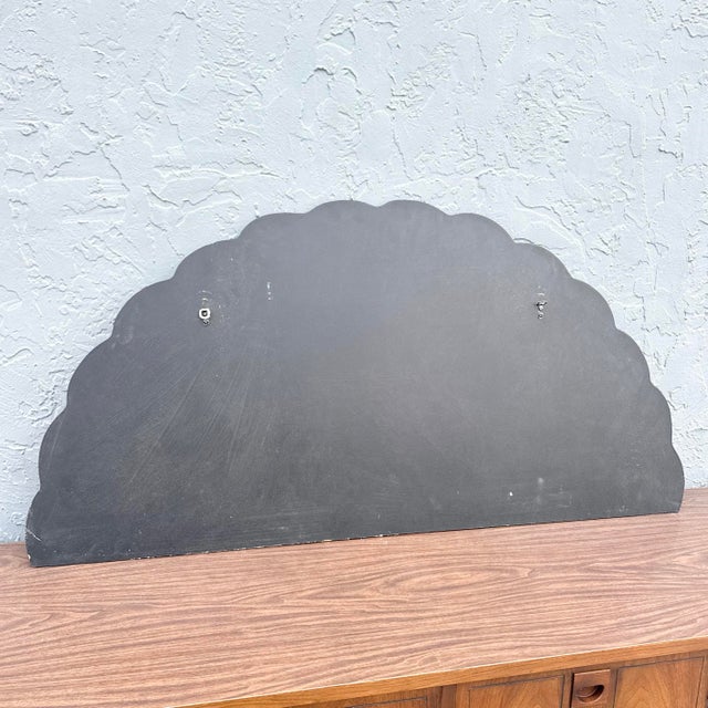 Vintage Decorative Art Deco Sculpted Fan Mirror For Sale In West Palm - Image 6 of 6