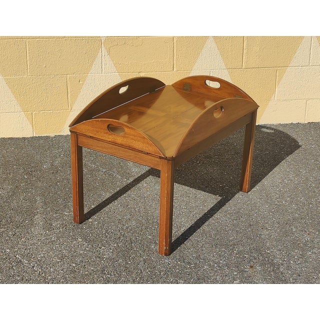 Biggs Vintage Georgian Oval Butlers Table For Sale - Image 4 of 6