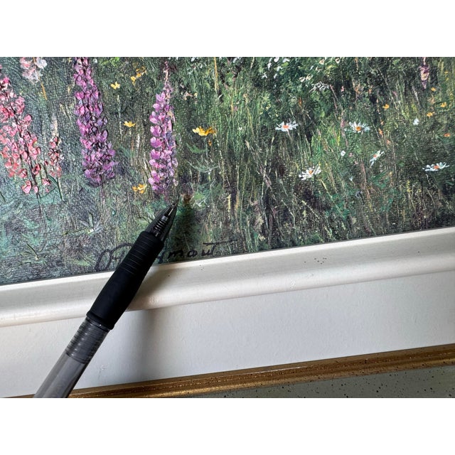 1980’s Vintage D. Podymout Impressionist Landscape Oil on Board Painting – Frame For Sale - Image 11 of 12