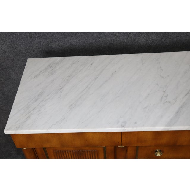 1950s 1960's French Empire Style Marble Top Brass Mount Sideboard For Sale - Image 5 of 9