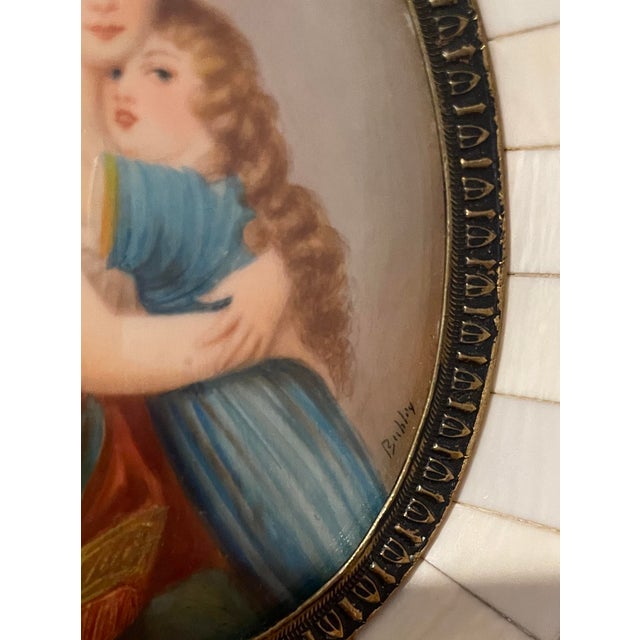 Elizabeth Vine Le Brun and Daughter Portrait Miniature For Sale - Image 4 of 6