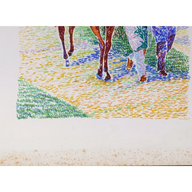 Jockey no. 9 On Horseback - Original Lithograph by S. Mendjisky - 1970s 1970s For Sale - Image 3 of 4