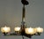 French Art Deco Brass and Satin Glass 4-Light Chandelier, 1920s For Sale - Image 10 of 15