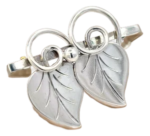 1990s Georg Jensen Estate Vine Leaves Brooch Silver