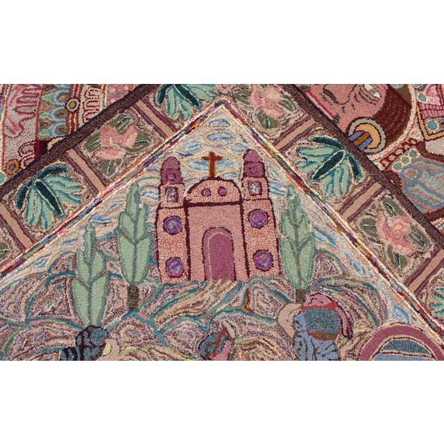 Antique American Hooked Rug With Intricate Medallion 8'1 X 10'4 For Sale - Image 10 of 10