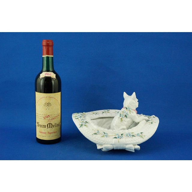 Blue 20th Century Porcelain Sculpture Cat in a Hat by Vion & Baury, France, 1890s For Sale - Image 8 of 18