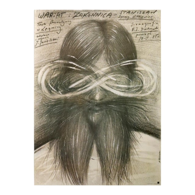 1985 Polish Theater Poster, Wariat: Zakonnica (Madman : Nun), Pagowski For Sale