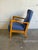 1960s Blue Upholstered Beechwood Lounge Chair Danish Mid-Century Modern 1960s For Sale - Image 5 of 10